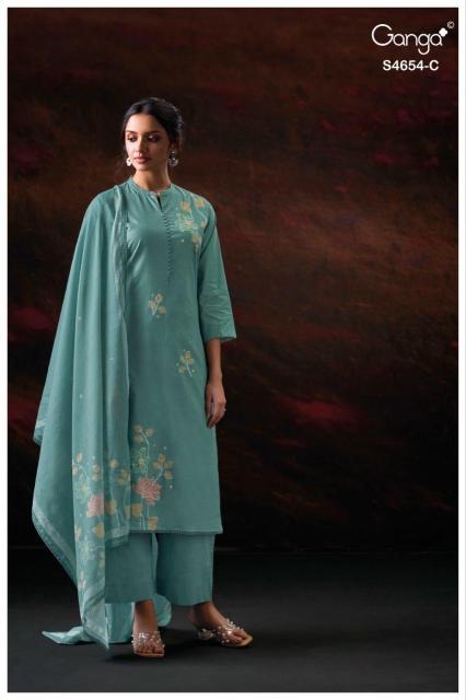 Ganga kiarae 4654 wholesale market of dress material in rajkot  - wholesale export